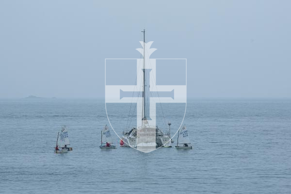 Picture by Karl Dorfner. 01-09-2024 - Havelet Regatta - The sailing race passing a boat out in havelet bay