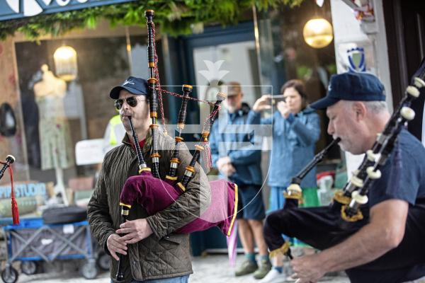 Picture by Peter Frankland. 23-08-24 Guernsey Pipers flash piping at South Esplanade.