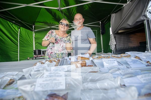 Picture by Peter Frankland. 23-08-24 The last of the Seafront Sunday events for 2024 was a food themed event.Lisa's Farmers Market - Lisa Moullin and Carl Wall.