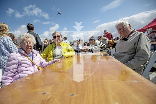 Picture by Peter Frankland. 23-08-24 The last of the Seafront Sunday events for 2024 was a food themed event. L-R - Susanna Durman, Shirley Durman and Gerald Derman.