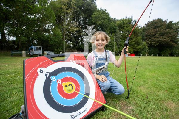 Picture by Karl Dorfner. 31-08-2024 - The Sauzmarez Park Sports Day Event - Lexie Domaille (9) After having success trying out the archery section