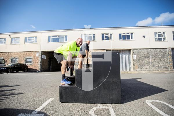 Picture by Sophie Rabey.  04-09-24.  Gail and Casey Girard, organisers of Guernsey Strongest Competition, pictured on the 'Power Stairs'.  The event is taking place this year on 14th September at Cambridge Berth (behind the White Rock).