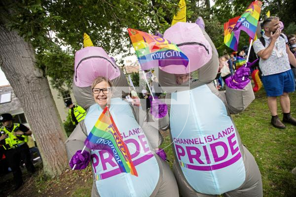 Picture by Sophie Rabey.  07-09-24.  Channel Island Pride 2024 celebrations in St Peter Port Town.
L-R Libby Booth and Nicky Blackhurn.