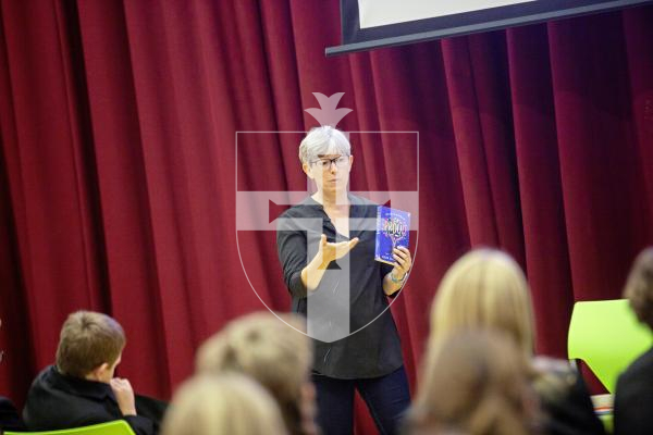 Picture by Sophie Rabey.  09-09-24.  UK childrens author Sarah Hagger-Holt is in Guernsey this week visiting local schools, talking to students about her books that focus on LGBTQ+ characters and themes.
She is pictured today at St Sampsons High School.