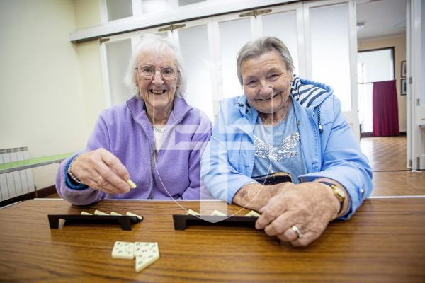 Picture by Peter Frankland. 10-09-24 Age Concern meeting at Vale Douzaine Room. Pensions are set to rise above the rate of inflation. L-R - Jill Domaille and Jackie Jacobs.