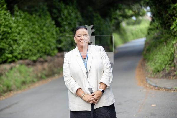 Picture by Sophie Rabey.  11-09-24.  St Martins Primary School now have 91% of students arriving at school via Active Travel and are very happy with the results.
Headteacher Clare Giles photographed on 'School Street'.