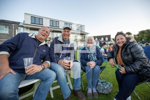 Picture by Karl Dorfner - KGV - Proms on the wicket event - Roger Clark, Vil Walker, Anne Walker and Julliette Clark enjoying some of the refreshments at the event