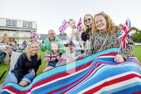 Picture by Karl Dorfner - KGV - Proms on the wicket event - The Bromley Family and Eaton Family trying to keep warm just after sunset