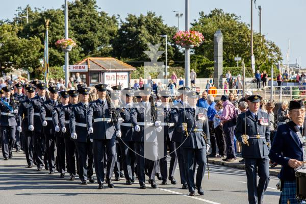 Picture by Karl Dorfner. 15-09-2024 - Guernsey's Own 201 Squadron parade and inspection, with the Gov and Bailiff meeting some of them