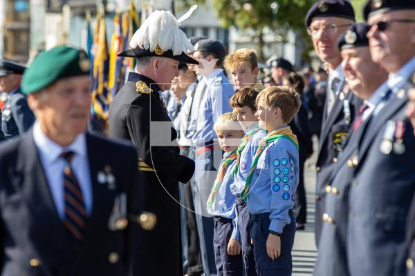 Picture by Karl Dorfner. 15-09-2024 - Guernsey's Own 201 Squadron parade and inspection, with the Gov and Bailiff meeting some of them