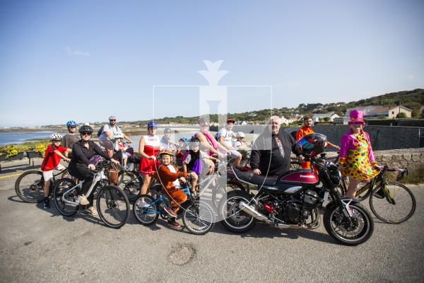 Picture by Sophie Rabey.  21-09-24.  Maid in Guernsey charity cycling event raising money for Les Bourgs Hospice.  The group met and set off from The Imperial and  finished at Pembroke.