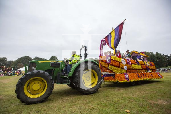 Picture by Peter Frankland. 21-08-24 North Show 2024 at Saumarez Park. Battle of Flowers 2024.  Asterix by Ian Lewis and Friends.