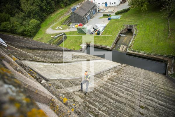 Picture by Sophie Rabey.  04-09-24.   Geomarine have started work on clearing the dam wall of St Saviours Reservoir, removing the weeds and debris that has built up over the last few years.
Lewis Battle.