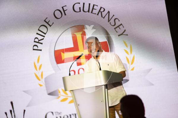 Picture by Sophie Rabey.  07-10-23.  Pride of Guernsey 2023 Awards at St Pierre Park.
Customer Service of the Year, sponsored by DWA.   WINNER - Dennis Nalda.