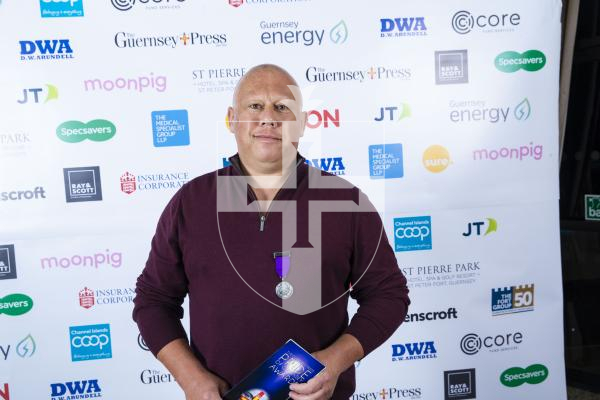 Picture by Peter Frankland. 07-10-23 Pride of Guernsey Awards 2023.  Arts contribution.
Ross Le Brun