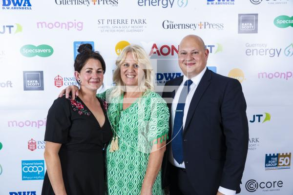 Picture by Peter Frankland. 07-10-23 Pride of Guernsey Awards 2023.  Grandparents: L-R - 
Dawn Robilliard (Hayley's daughter in law), Hayley Bull and Jon Bond (Coop)