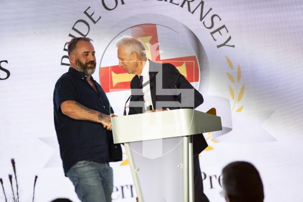 Picture by Sophie Rabey.  07-10-23.  Pride of Guernsey 2023 Awards at St Pierre Park.
Parent/s of the Year, sponsored by Ray & Scott.  WINNER - Luke Nicholls and Martin Search (Ray & Scott).