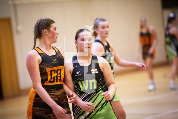 Picture by Sophie Rabey.  29-10-23.  Netball Action at Grammar School. Guernsey Panthers U19 vs Rushmoor