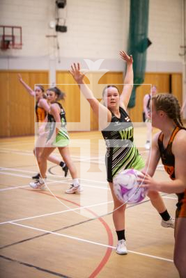 Picture by Sophie Rabey.  29-10-23.  Netball Action at Grammar School. Guernsey Panthers U19 vs Rushmoor