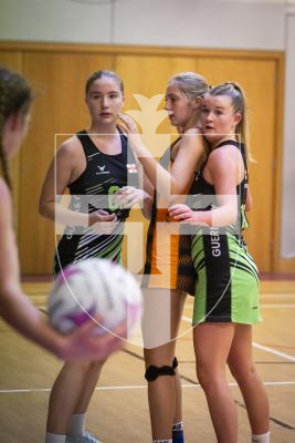 Picture by Sophie Rabey.  29-10-23.  Netball Action at Grammar School. Guernsey Panthers U19 vs Rushmoor