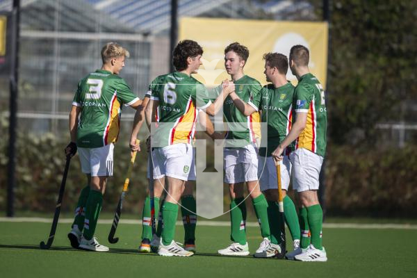 Picture by Luke Le Prevost. 05-11-23.
EH Men's Tier Two Championship hockey action at Footes Lane - Guernsey v Hampton in Arden