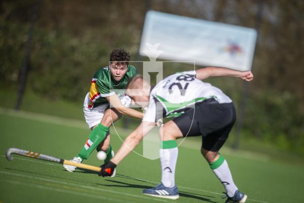 Picture by Luke Le Prevost. 05-11-23.
EH Men's Tier Two Championship hockey action at Footes Lane - Guernsey v Hampton in Arden