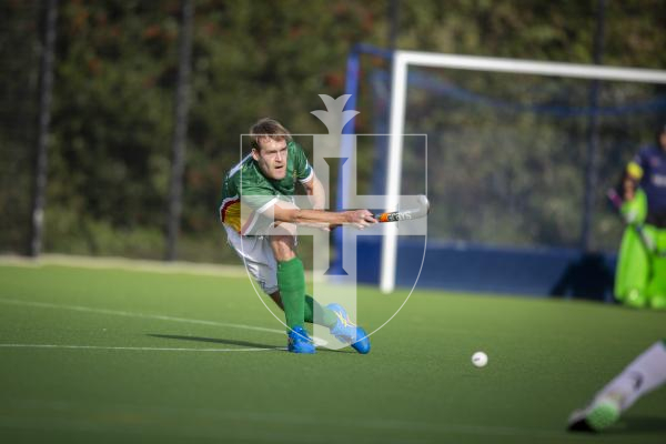 Picture by Luke Le Prevost. 05-11-23.
EH Men's Tier Two Championship hockey action at Footes Lane - Guernsey v Hampton in Arden