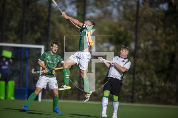 Picture by Luke Le Prevost. 05-11-23.
EH Men's Tier Two Championship hockey action at Footes Lane - Guernsey v Hampton in Arden