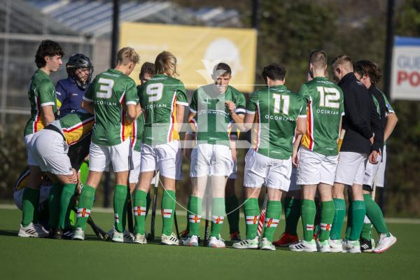 Picture by Luke Le Prevost. 05-11-23.
EH Men's Tier Two Championship hockey action at Footes Lane - Guernsey v Hampton in Arden