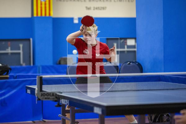 Picture by Luke Le Prevost. 05-11-23.
CI Junior Top 12 Table Tennis Tournament action at the Table Tennis Centre. Callum Allaway (Jersey)