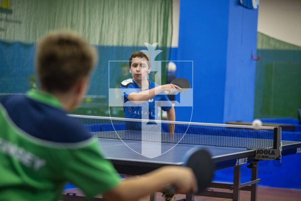 Picture by Luke Le Prevost. 05-11-23.
CI Junior Top 12 Table Tennis Tournament action at the Table Tennis Centre. Alex Fernandes (Jersey)