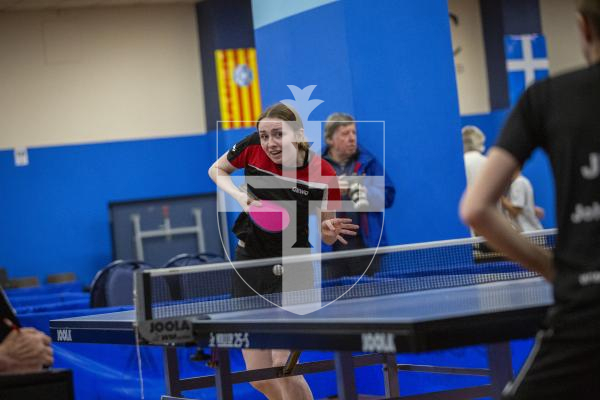 Picture by Luke Le Prevost. 05-11-23.
CI Junior Top 12 Table Tennis Tournament action at the Table Tennis Centre. Shelby Timms (Guernsey)