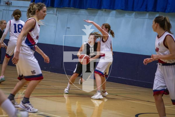 Picture by Luke Le Prevost. 08-11-23.
Womens basketball action at Beau Sejour - Ravenscroft v Pumas