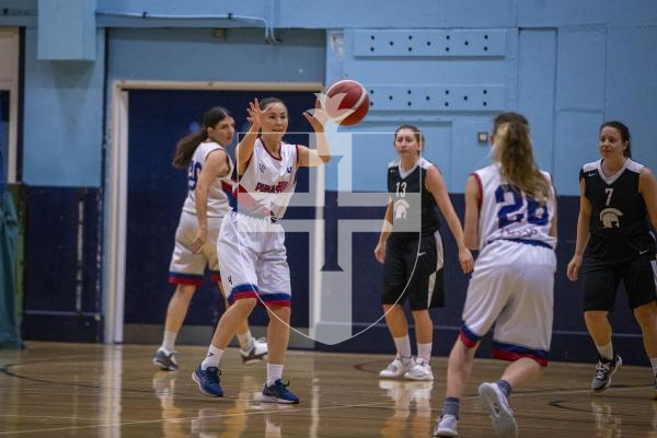 Picture by Luke Le Prevost. 08-11-23.
Womens basketball action at Beau Sejour - Ravenscroft v Pumas