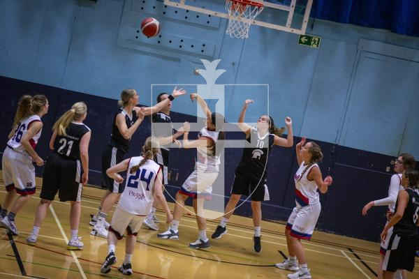 Picture by Luke Le Prevost. 08-11-23.
Womens basketball action at Beau Sejour - Ravenscroft v Pumas