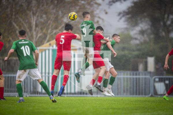 Picture by Sophie Rabey.  12-11-23.  Football Action at Footes Lane.  Under 21 Muratti - Guernsey vs Jersey.
