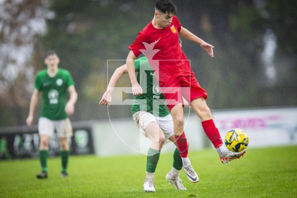 Picture by Sophie Rabey.  12-11-23.  Football Action at Footes Lane.  Under 21 Muratti - Guernsey vs Jersey.