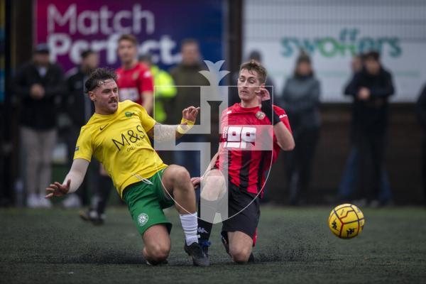 Picture by Luke Le Prevost. 18-11-23.
Priaulx League football action at the KGV - Rangers v Vale Rec