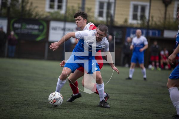 Picture by Luke Le Prevost. 18-11-23.
Priaulx League football action at the KGV - Sylvans v Rovers