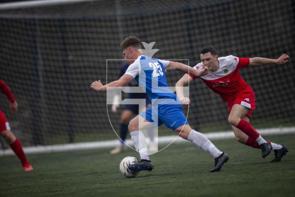 Picture by Luke Le Prevost. 18-11-23.
Priaulx League football action at the KGV - Sylvans v Rovers