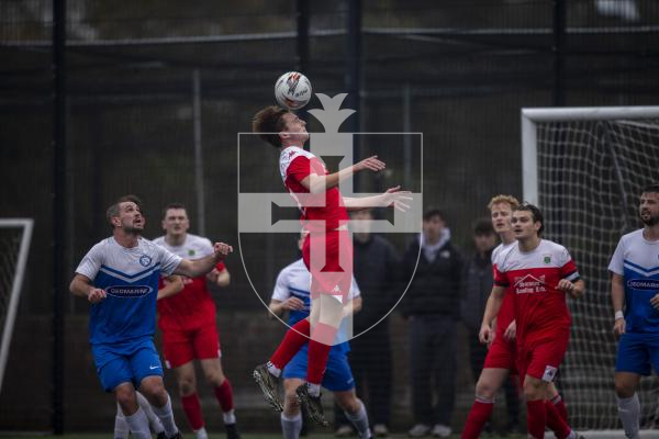 Picture by Luke Le Prevost. 18-11-23.
Priaulx League football action at the KGV - Sylvans v Rovers