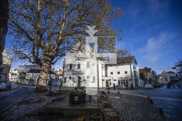 Picture by Peter Frankland. 27-11-23 Trinity Church have applied to extend the building which would include taking over Bordage Monumental Works, which is owns.