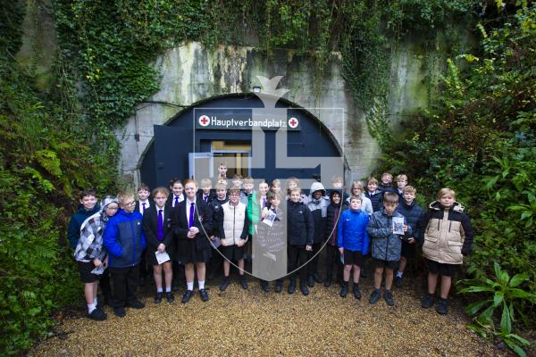 Picture by Peter Frankland. 28-11-23 St. Sampson's High Students visit the German Underground Hospital as part of their studies.
