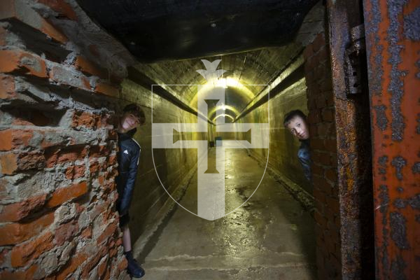 Picture by Peter Frankland. 28-11-23 St. Sampson's High Students visit the German Underground Hospital as part of their studies. L-R - Leo Marley, 12 and Leon Floquet, 12.