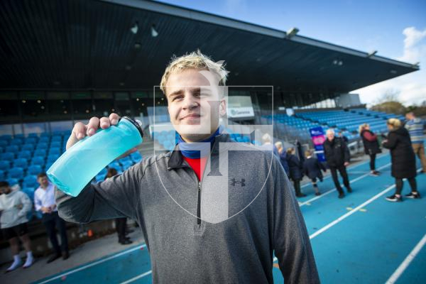 Picture by Peter Frankland. 27-11-23 Drew Jonkmans has completed a 24hr run around Footes Lane. Raising money for Guernsey Mind.