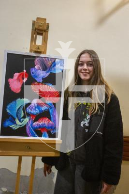 Picture by Luke Le Prevost. 29-11-23.
Sovereign Art Foundation Students Prize exhibition, auction and awards at St James. Sophie Robilliard (16) with 'Nature is Wonderful'