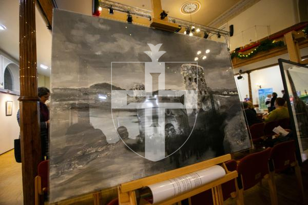 Picture by Luke Le Prevost. 29-11-23.
Sovereign Art Foundation Students Prize exhibition, auction and awards at St James. 'Guernsey Now and Then' by Lily Parkes (18)