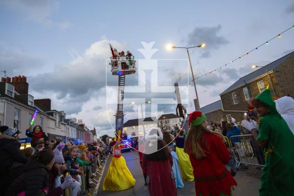 Picture by Luke Le Prevost. 01-12-23.
Santa Claus arrived at the Bridge in a fire engine to switch on the Christmas Lights.