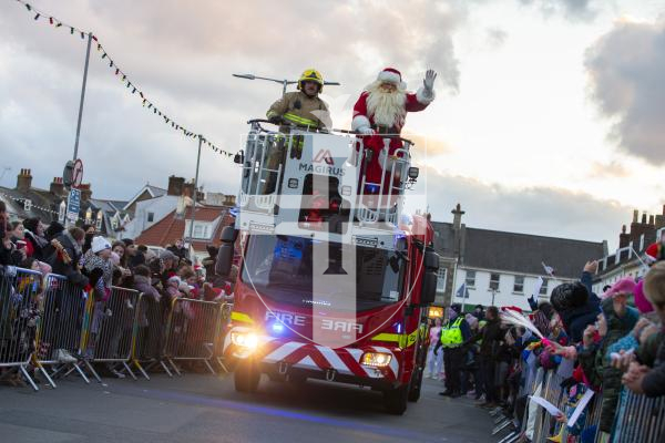 Picture by Luke Le Prevost. 01-12-23.
Santa Claus arrived at the Bridge in a fire engine to switch on the Christmas Lights.