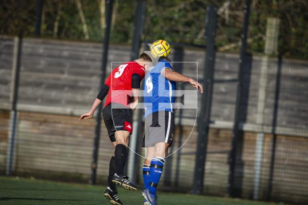 Picture by Luke Le Prevost. 02-12-23.
Priaulx League football action at the KGV - Rangers v Alderney